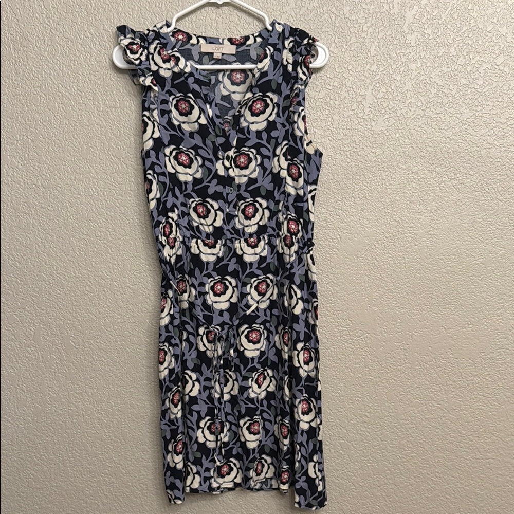 LOFT Flutter Sleeve Floral Dress